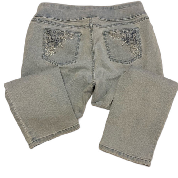 D&Co Denim and Company Skinny Leg Slip On Jeans Petite 12P - Picture 2 of 4